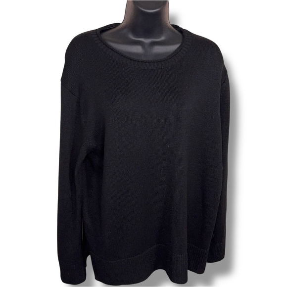 Medium Ella Moss Black Knit Sweater Long Sleeve Classic Academia - Picture 1 of 12